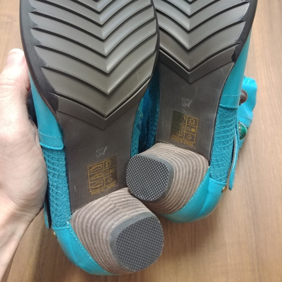 L'artiste Spring Step Boots Genuine Leather Promenade Turquoise Blue Green LNWB - Picture 8 of 13